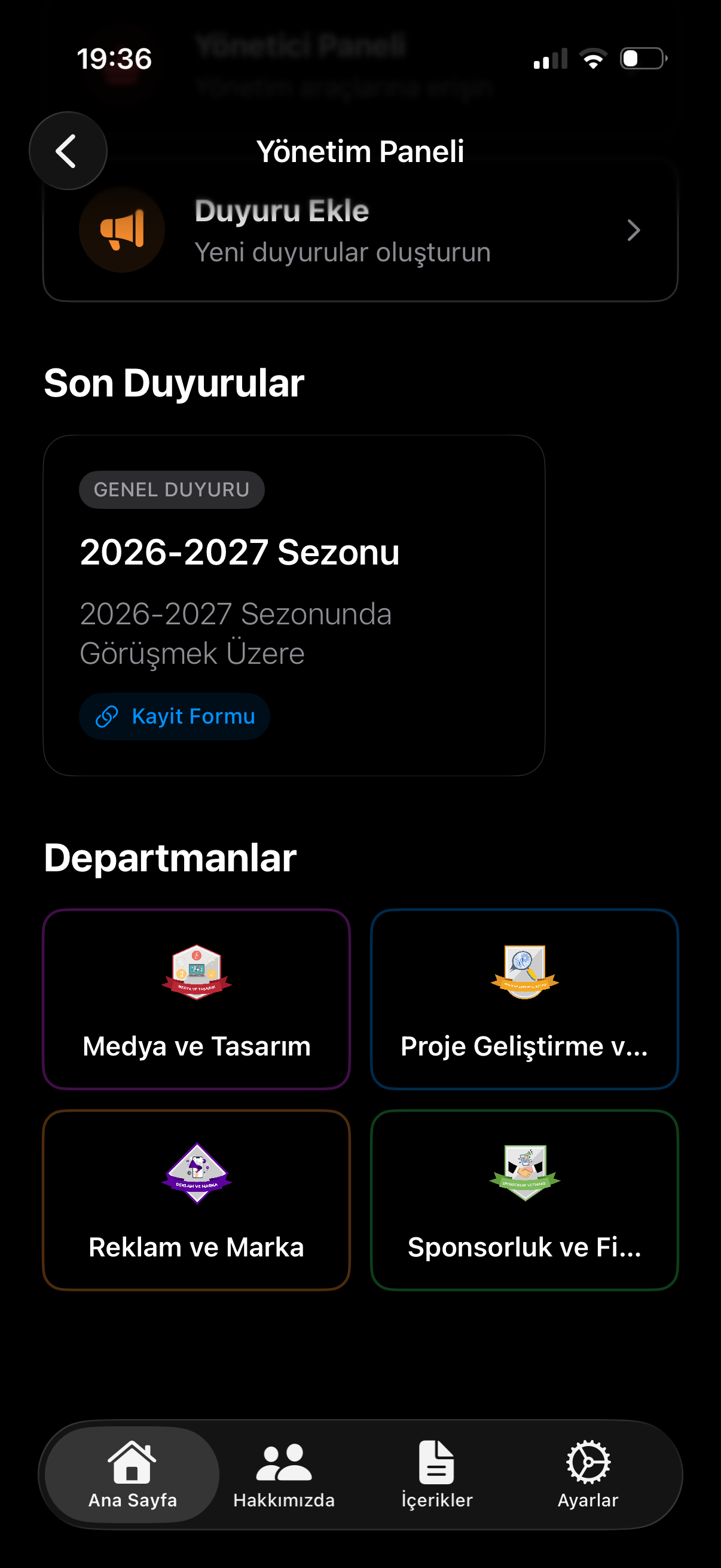 Yönetim Paneli